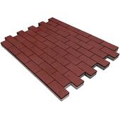 Тротуарная плитка Прямоугольник Лайн, 40 мм, красный, гладкая