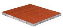 Тротуарная плитка Прямоугольник, Красный, 200*100*60мм