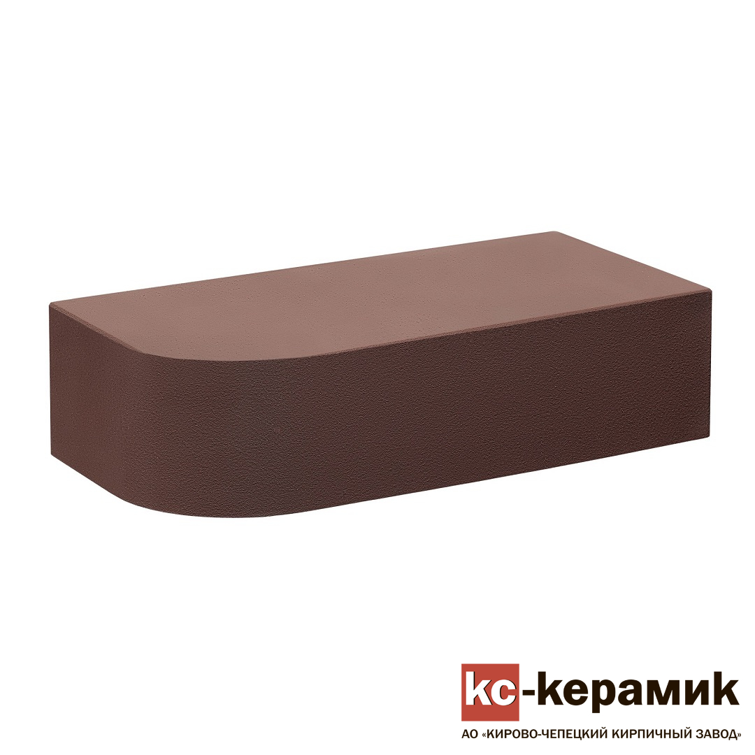 Кирпич лицевой полнотелый радиусный Темный Шоколад М 300