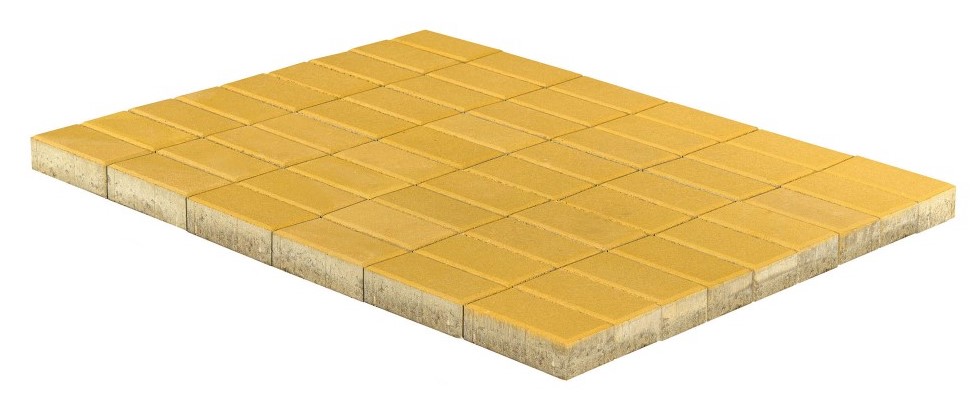 Тротуарная плитка Прямоугольник, Желтый, 200*100*40мм