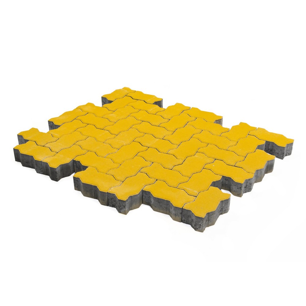 Тротуарная плитка Волна, Желтый, 60 мм